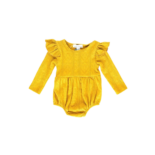 Rhodes Bubble Shorty Romper - Mustard