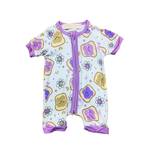 Peanut Butter Jelly Time Bamboo Short Romper