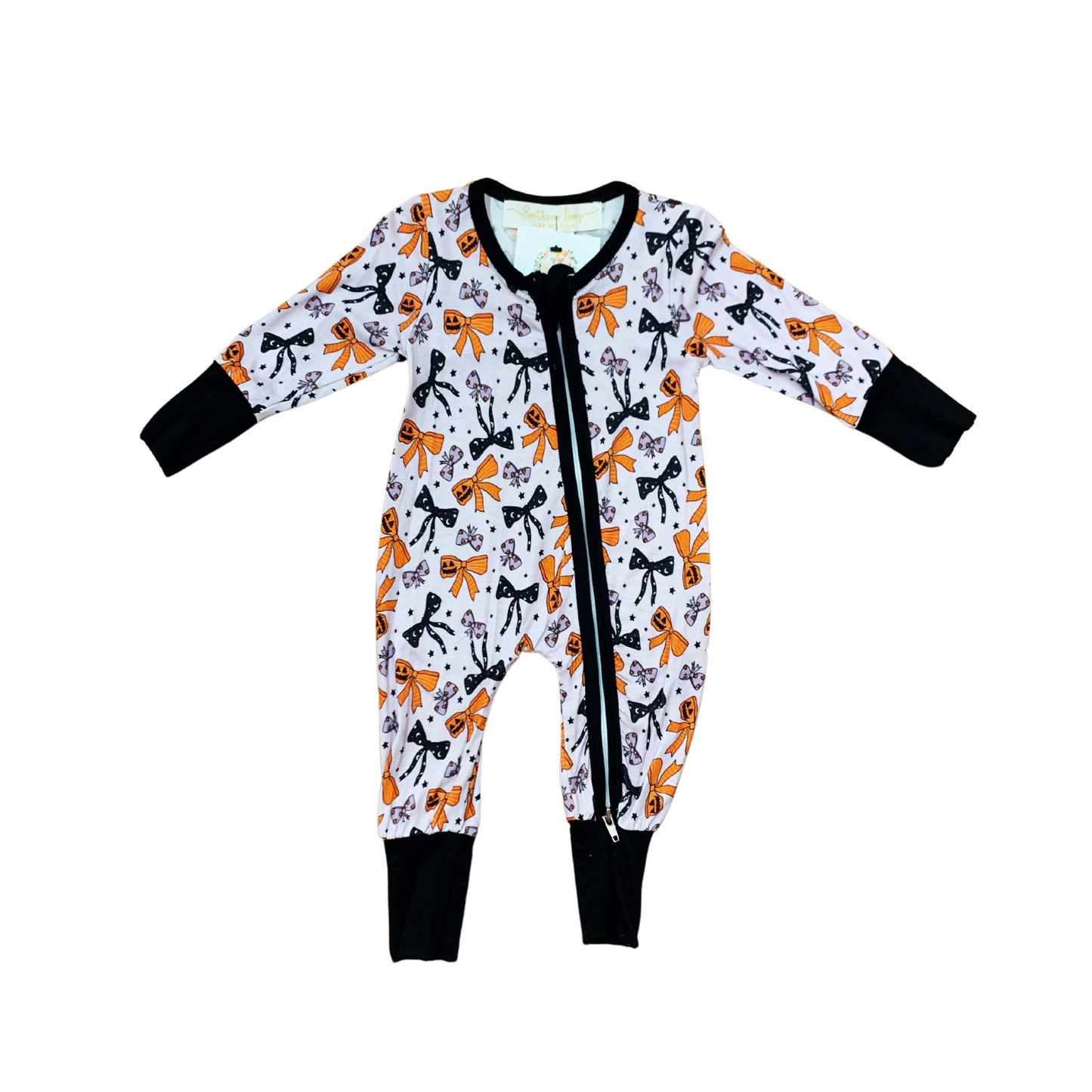 Halloween Bows Bamboo Romper